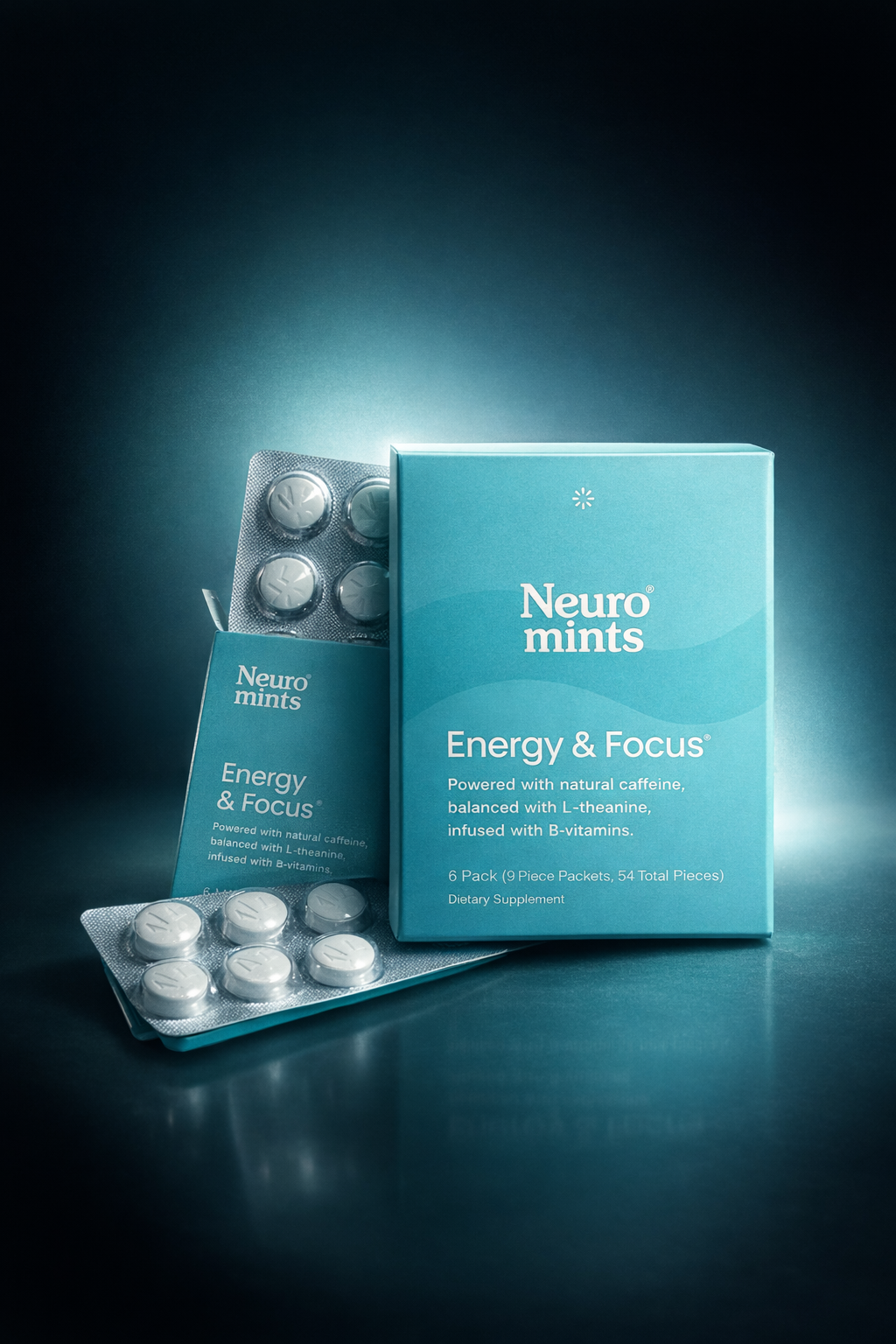 SmartGum – funkcinės mėtinės pastilės su kofeinu (54 vnt)